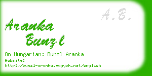 aranka bunzl business card